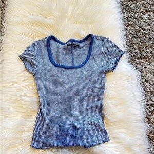 Blue and White Gingham Top